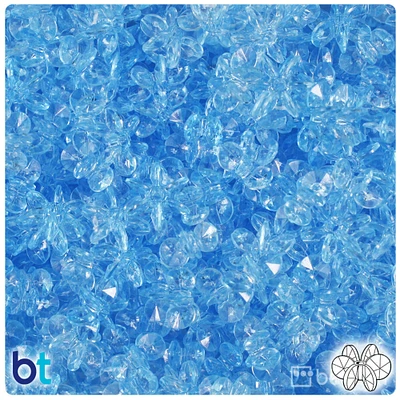 BeadTin Light Sapphire Transparent 12mm SunBurst Plastic Craft Beads (450pcs)