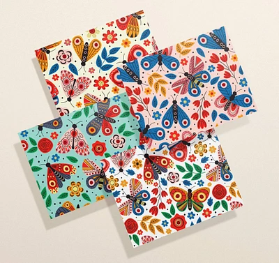 Butterfly Note Card Set | Assorted Thank You Greeting Cards | Multipack | Blank Inside | Eco-Friendly | 12, 24 Set
