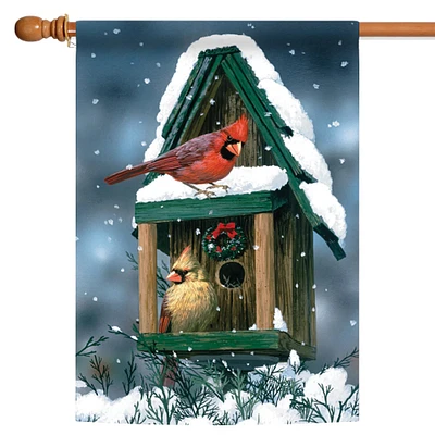 Toland Home Garden Cardinals In Snow Outdoor House Flag 40" x 28"