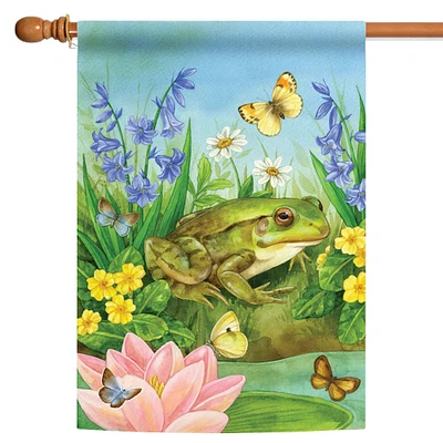 Toland Home Garden Cute Frog Lily Pad Outdoor House Flag 40" x 28"