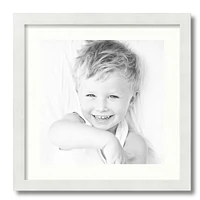 ArtToFrames 18x18" Matted Picture Frame with 14x14" Single Mat Photo Opening Framed in 1.25" White and 2" Mat (FWM-3966-18x18)
