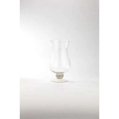 CC Home Furnishings 10" Silver Rhinestones Glass Vase