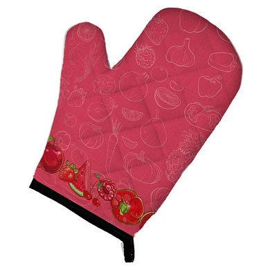 "Caroline's Treasures Fruits and Vegetables in Red Oven Mitt, Multicolor, 12"" x 8.5"""