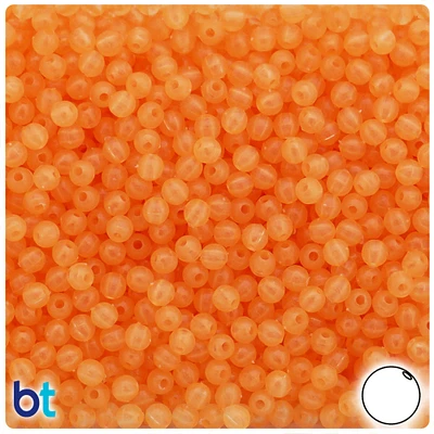 BeadTin Orange Glow 5mm Round Plastic Craft Beads (700pcs)
