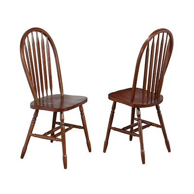 The Hamptons Collection Set of 2 Brown Distressed Chestnut Andrews Arrowback Dining Chair – 38”