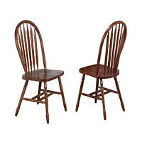 The Hamptons Collection Set of 2 Brown Distressed Chestnut Andrews Arrowback Dining Chair – 38”