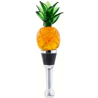 GC Home & Garden Yellow and Green Pineapple Design Hand Blown Bottle Stopper