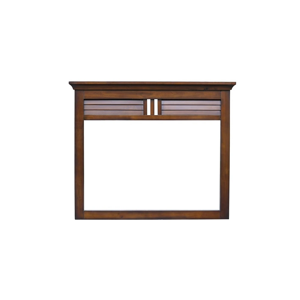 The Hamptons Collection 46.25" Brown Rectangular Beveled Bahama Shutter Wood Mirror