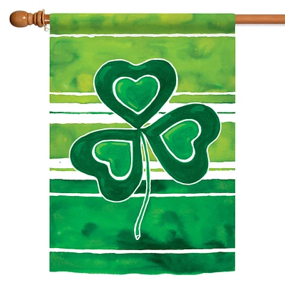 Toland Home Garden Shamrock Stripes Green St Patrick's Day House Flag 40" x 28"