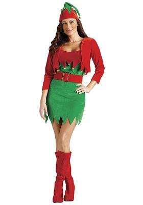 Fun World Red and Green Elfalicious Elf Women Adult Christmas Costume - Medium