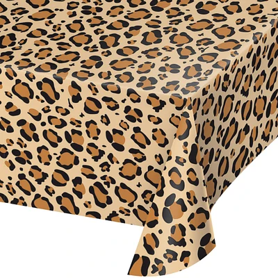 Party Central Club Pack of 6 Brown and Black Leopard Print Decorative Dining Table Cover 108"