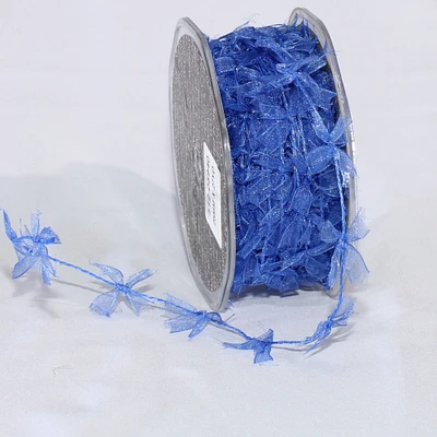 The Ribbon People Sheer Royal Blue Wired Craft Ribbon Garland 1" x 27 Yards