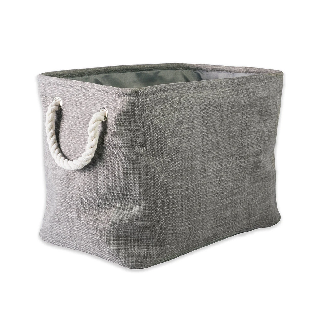 Contemporary Home Living 17.5" Gray Rectangular Polyester Storage Bin with Variegated Design