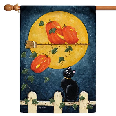 Toland Home Garden Halloween Scardey Cat Rectangular Outdoor House Flag 40" x 28"