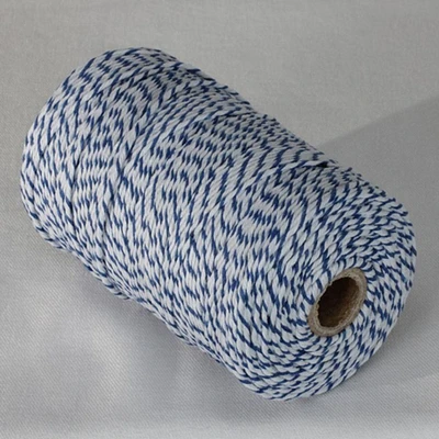 The Ribbon People Navy Blue and White Striped Pattern Craft Twine 0.05" x 220 Yards