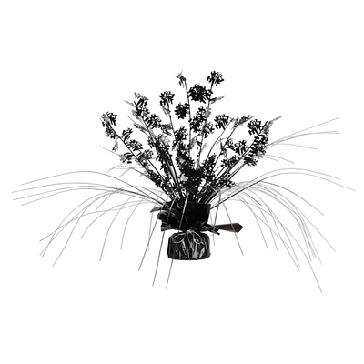 Party Central Club Pack of 12 Black and Silver ''Over-the-Hill'' Cascading Gleam 'N Spray Centerpieces 11''