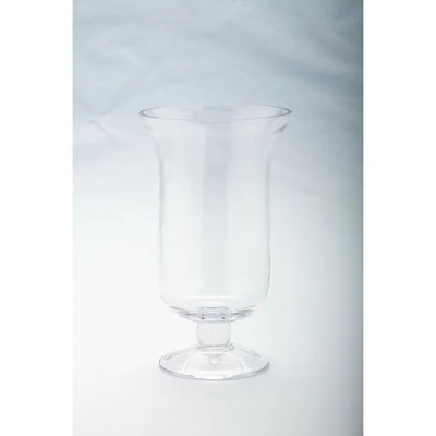 CC Home Furnishings 10" Clear Hand Blown Solid Hurricane Glass Candle Holder