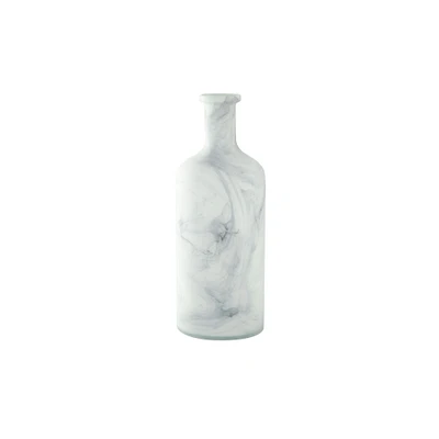 CC Home Furnishings 15.5" White and Gray Smoke Glass Tabletop Vase