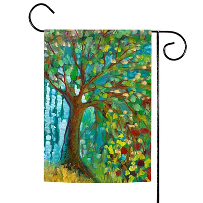 Toland Home Garden Green and Red Weeping Willow Outdoor Garden Flag 18" x 12.5"