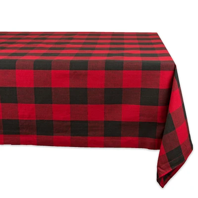 CC Home Furnishings Red and Black Buffalo Plaid Christmas Rectangular Tablecloth 60" x 84"