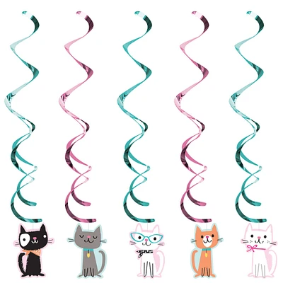 Party Central Club Pack of 30 Black and White Cat Swirl Hanging party Dizzy Danglers 10.25"