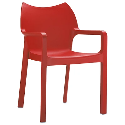 Luxury Commercial Living 33" Red Outdoor Patio Solid Dining Arm Chair