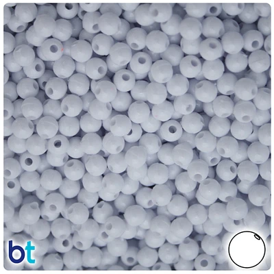 BeadTin White Opaque 5mm Round Plastic Craft Beads (700pcs)