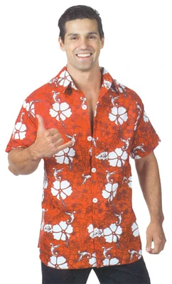 The Costume Center Red and White Floral Inmate Shirt Men Adult Halloween Costume - One Size