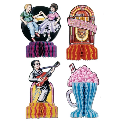 Party Central Club Pack of 48 Vibrantly Colored Fabulous 50's Rock and Roll Mini Centerpiece Decors 5"