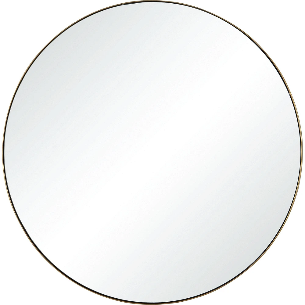 Signature Home Collection 24" Gold Glass Framed Round Wall Mirror