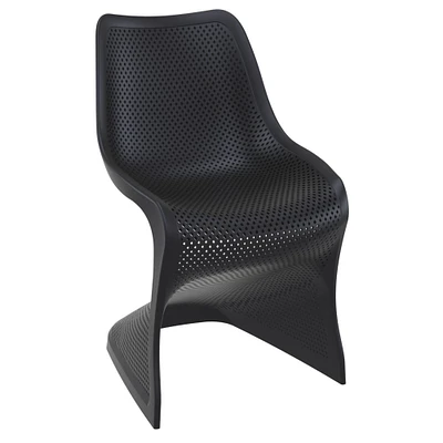 Luxury Commercial Living 33.5" Black Outdoor Patio Dining Chair