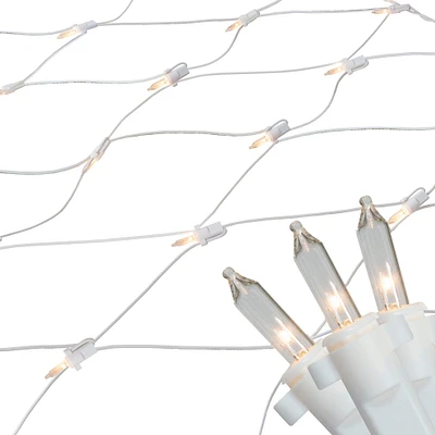Northlight 4' x 6' Clear Mini Net Style Christmas Lights, White Wire