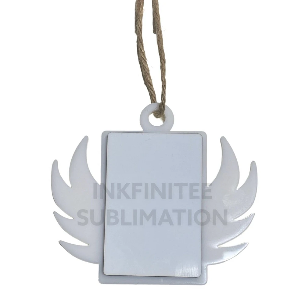 Sublimation 2”x3” Rectangle Angel Ornament