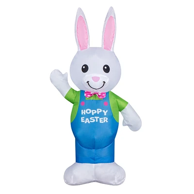 National Tree Company Inflatable Waving Bunny Decoration, Self Inflating, 4 AA Batteries Required, Easter Collection, 25 Inches