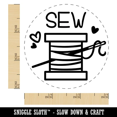 Spool of Thread Sew Sewing Self-Inking Rubber Stamp for Stamping Crafting Planners