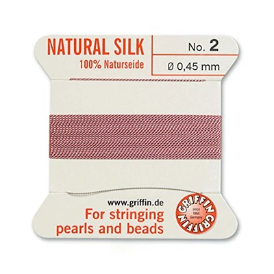 #2 Dark Pink Griffin Silk Bead Cord (2 Meters)
