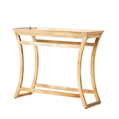 GDFStudio Thelen Rustic Handcrafted Mango Wood Console Table, Natural