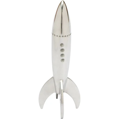 Signature Home Collection 11" Silver Spacecraft Table Top Figurine