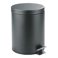 mDesign Round Step Trash Can Garbage Bin, Removable Liner