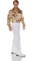 Men's Brown Swirls 70s Disco Costume Shirt