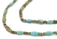 TheBeadChest Antique-Inspired Mixed Turquoise Style Stone Beads 3-4mm Afghanistan Green 29 Inch Strand