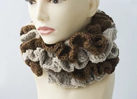 Hand Crocheted Double Ruffle Scarf