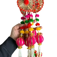 2 Strings Wall Backdrop Hanging Pompom, Diwali Decoration, Wedding India, Diwali Decor, Diwali Backdrop, Wall Decor, Tapestry Wall Hanging