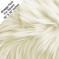 FabricLA | Shaggy Faux Fur Fabric Square | 10" X 10" Inch Wide Pre-Cut | Fake Fur Fabric | DIY, Craft Fur Decoration, Fashion Accessory