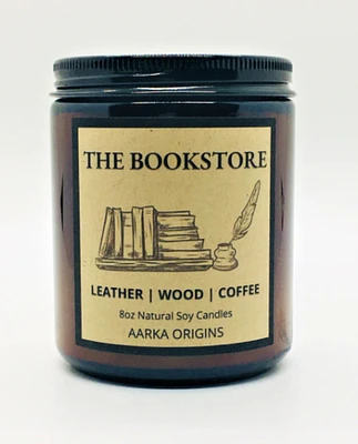 THE Bookstore,Book Lover Candle, Book Scent Candle, Literary Candle, Soy Candle, Leather Coffee Wood Scented Candle,Handmade Soy Candle