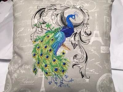 Peacock Pillow Cover, French Country Décor