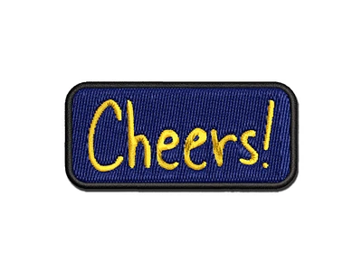 Cheers Fun Text Multi-Color Embroidered Iron-On Patch Applique