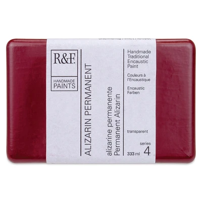 R&F Encaustic Paint Block - Alizarin Permanent, 333 ml block