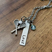 Hand Stamped Personalized Lacrosse Necklace for Girls, Lacrosse Gifts