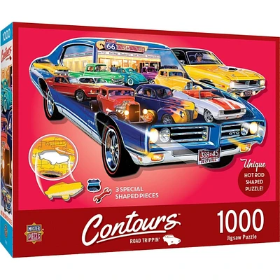 MasterPieces Contours - Road Trippin 1000 Piece Shaped Puzzle
